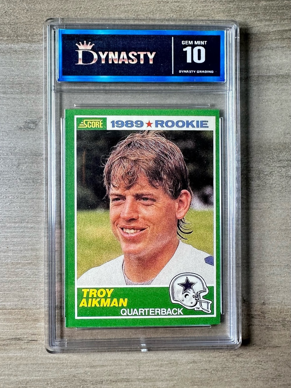 Troy Aikman Rookie 1989 Score #270 Gem Mint 10 Novelty Football Card.